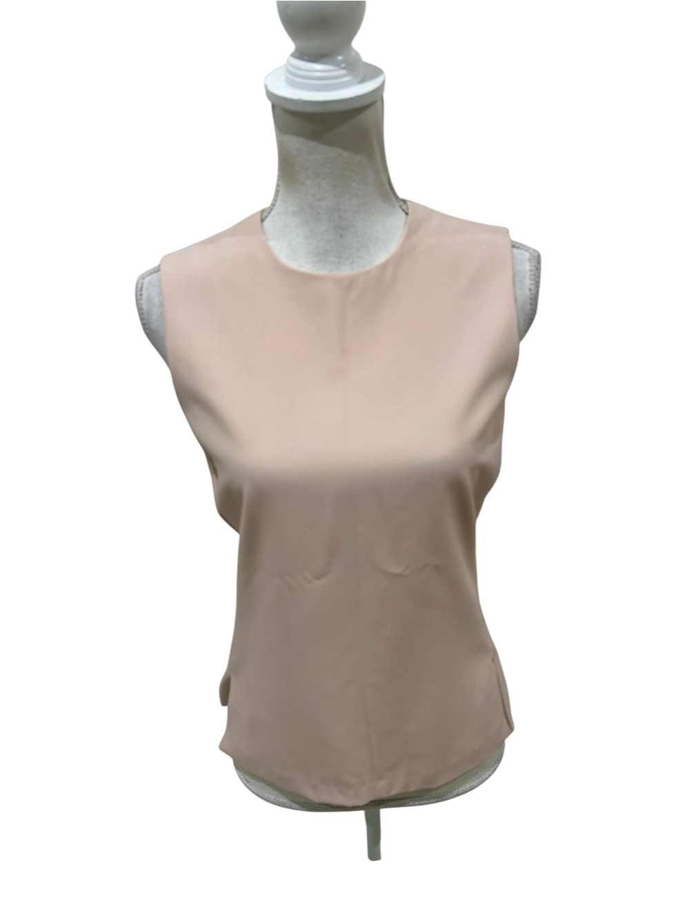 Calvin klein collection Sleeveless Crewneck lined blouse Blush side slits small